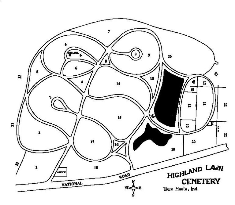 Highland Lawn Cemetery Map